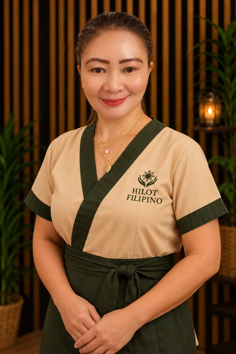 Retrato de Aisha, terapeuta de Hilot Filipino